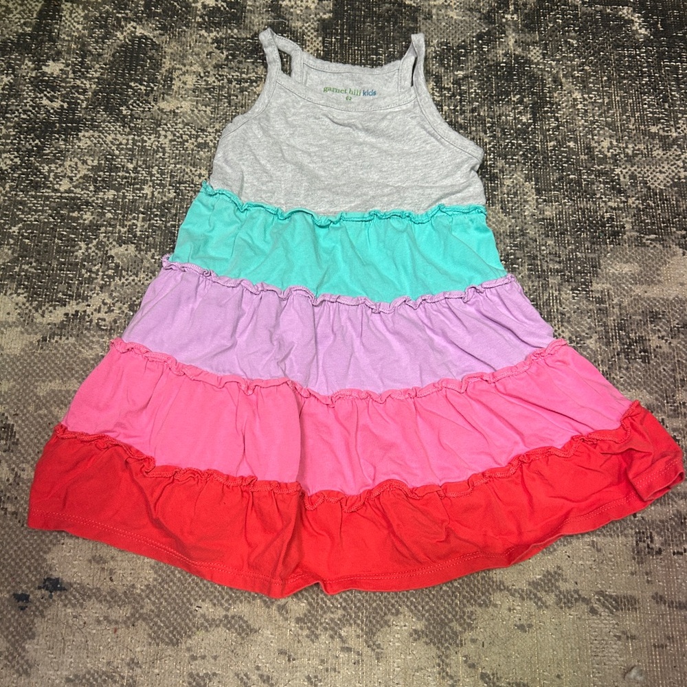 Garnet Hill Kids Cotton Tiered Twirl Dress